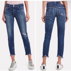Moussy Vintage Glendale raw hem distressed skinny jeans